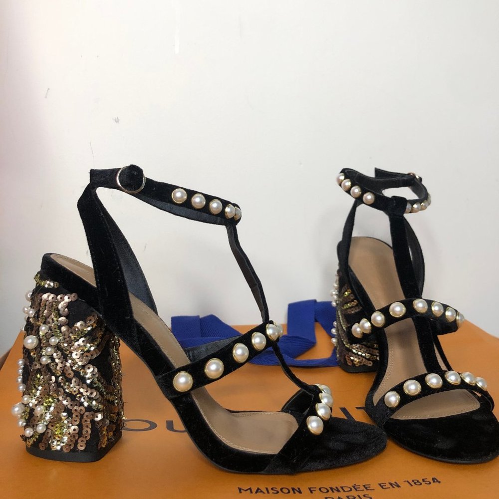 ASOS PEARL BLOCK HEEL SANDALS SIZE 10 GORGEOUS